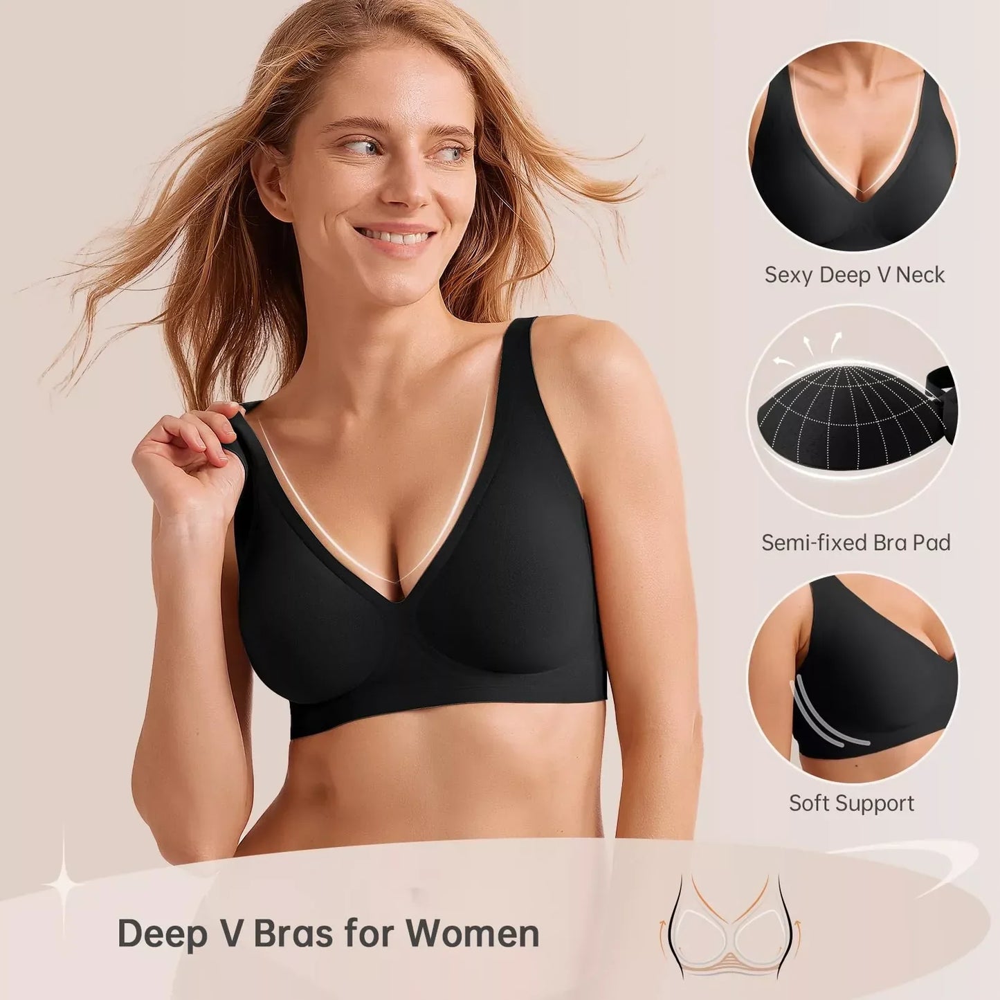 Magic Lift & Comfort: Deep V Wireless Everyday Bra